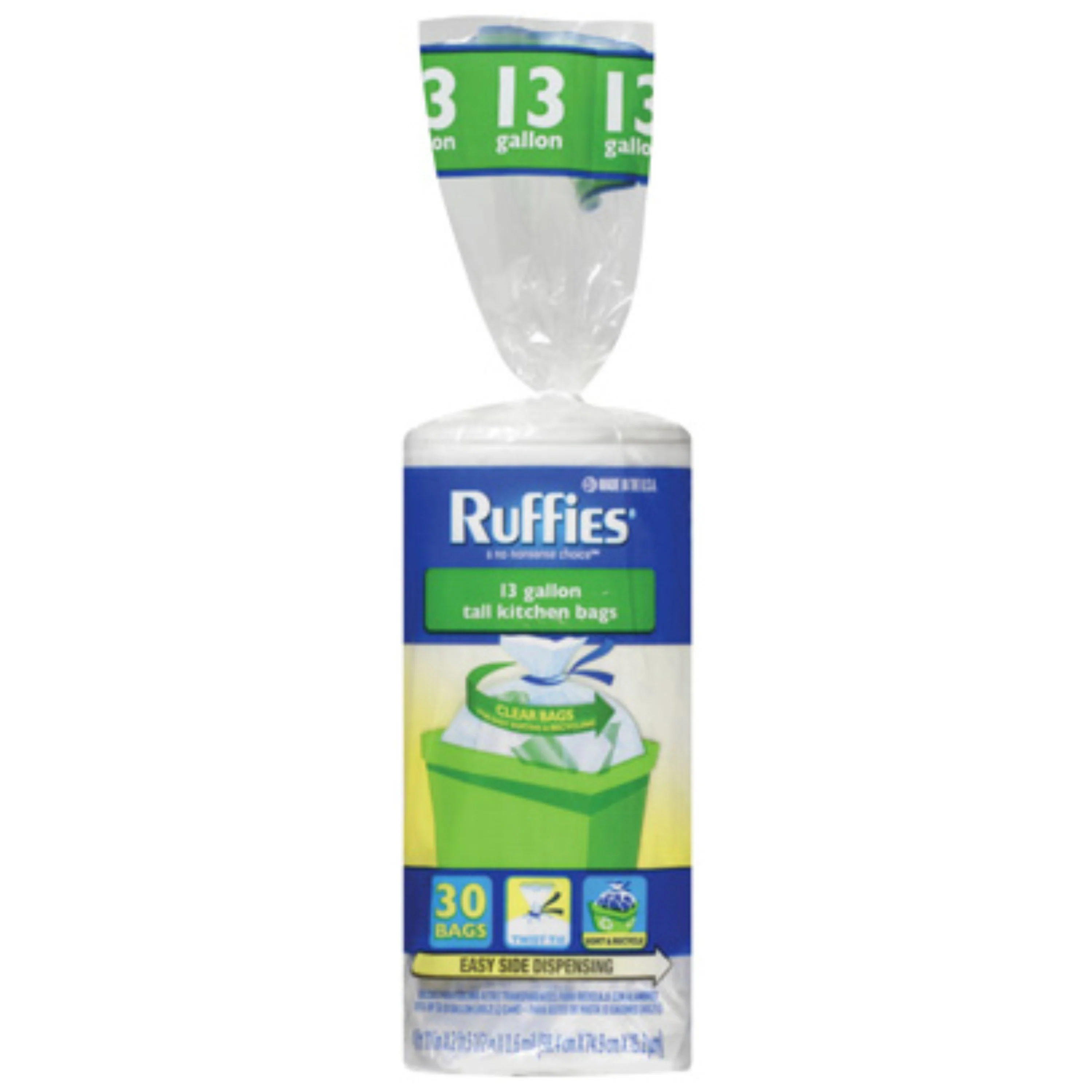 Clear Tall Kitchen Recycling Bags – 13gl – 30 Pack