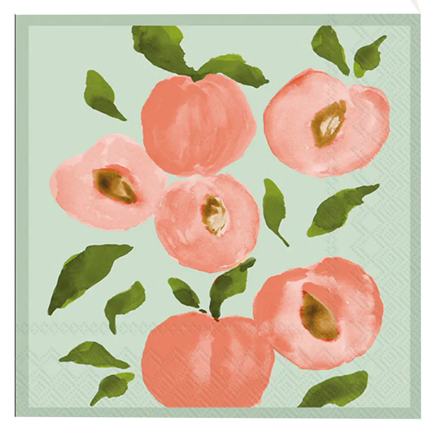 Cocktail Beverage Napkins – Peaches – 20pk