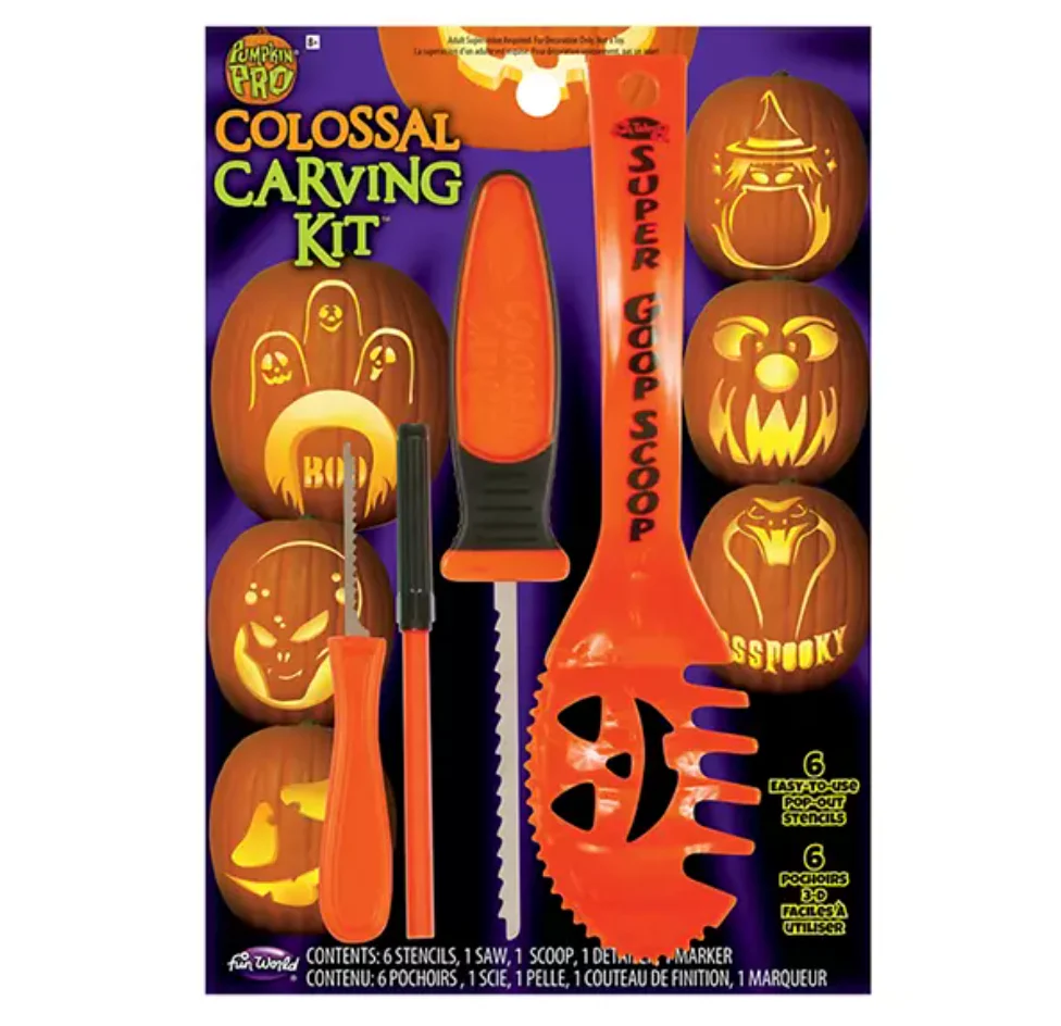Colossal Pumpkin Carving Kit – 10 Piece Set - Image 2