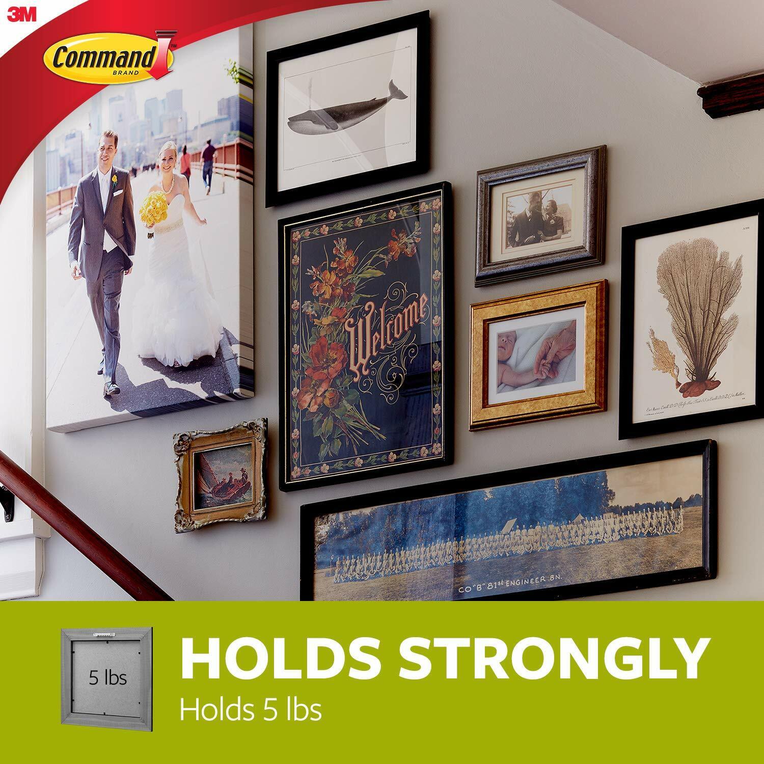 Command Universal Damage-Free Picture Hanging Metal Hangers With Stabilizing Strips – 5lb – Pack of 3 - Image 4