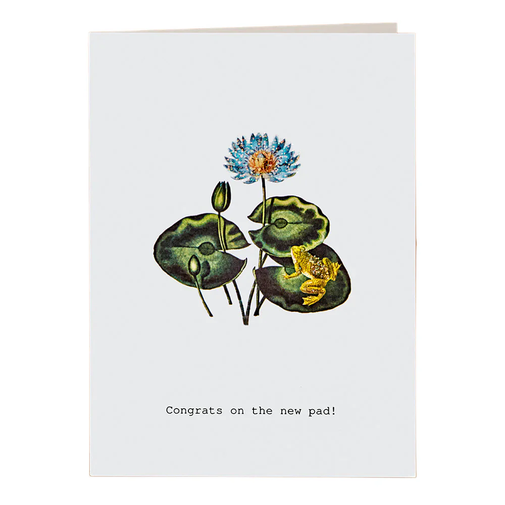 Congrats On The New Pad! Glitter Greeting Card – 3.5" x 5"