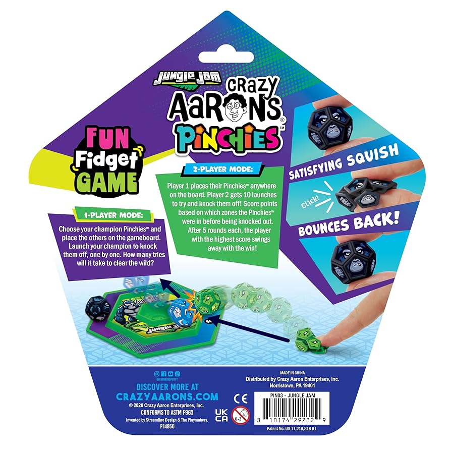 Crazy Aarons Pinchies –  Squeezable Fidget Friends – Jungle Jam - Image 7