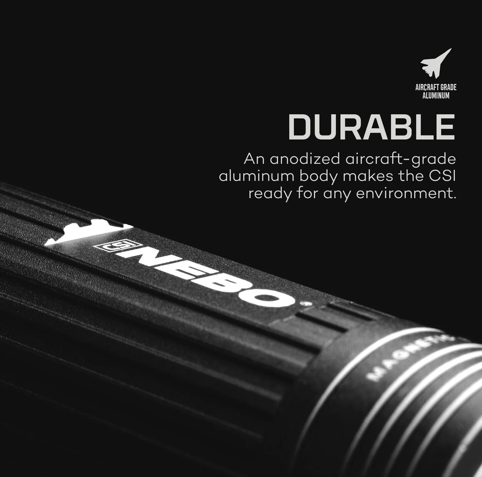CSI LED 250 Lumen Laser Magnetic Flashlight - Grey - Image 3