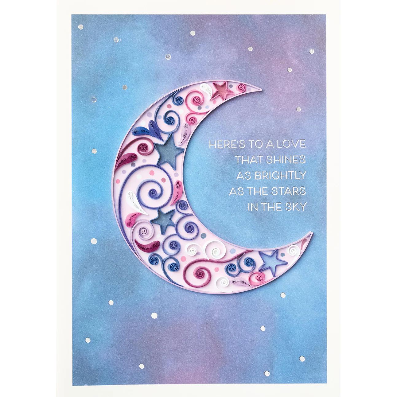 Design Design Handcrafted Anniversary Card – Lunar Love – 1 Card & 1 Envelope