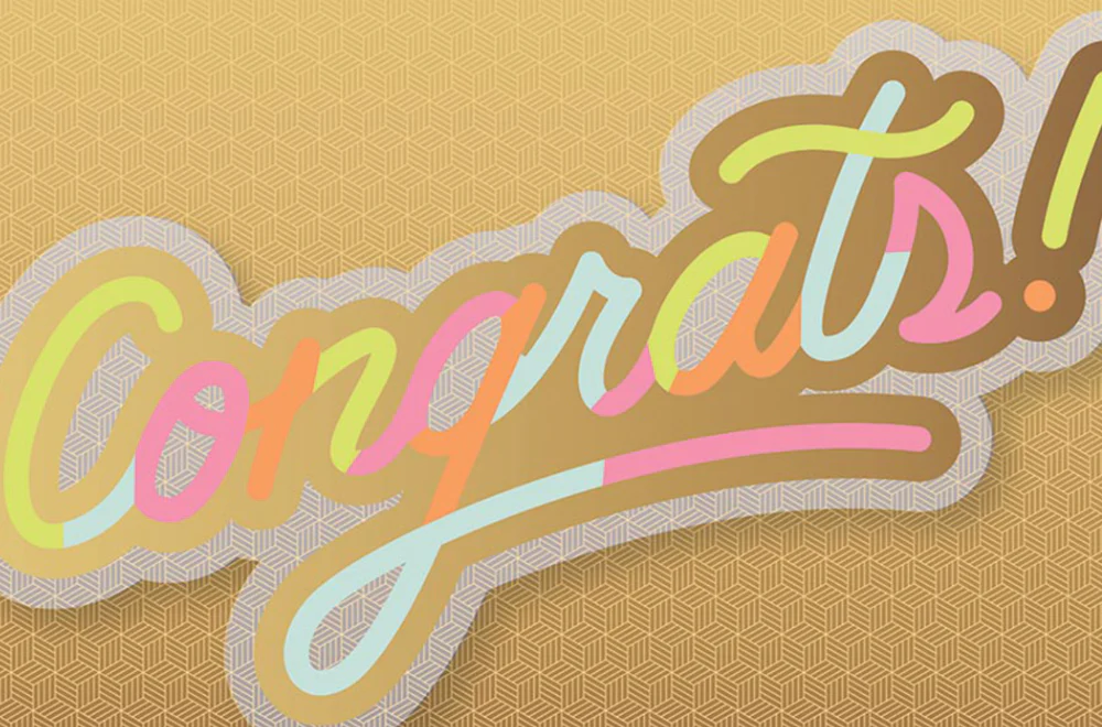Design Design Handcrafted Card – Congrats – 1 Card & 1 Envelope - Image 2