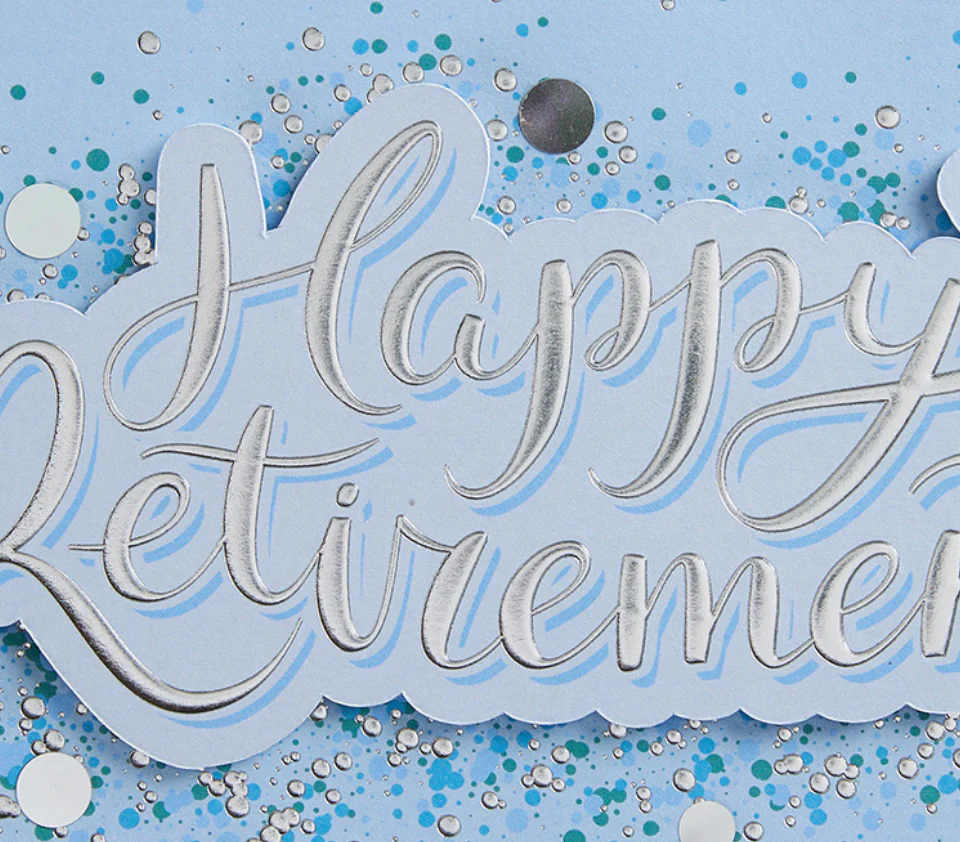 Design Design Handcrafted Card – Happy Retirement – 1 Card & 1 Envelope - Image 2
