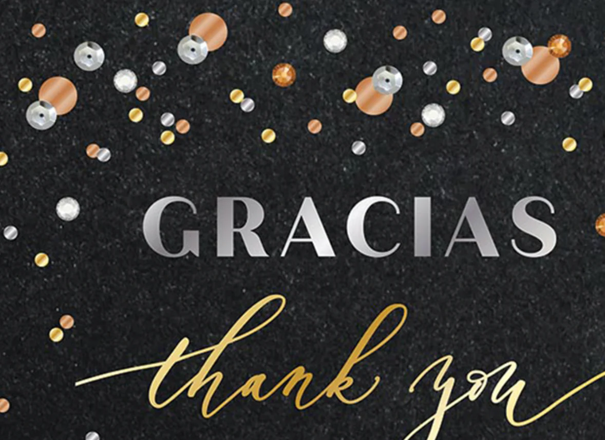 Design Design Handcrafted Card – Mixed Metallics Thank You – 1 Card & 1 Envelope - Image 2