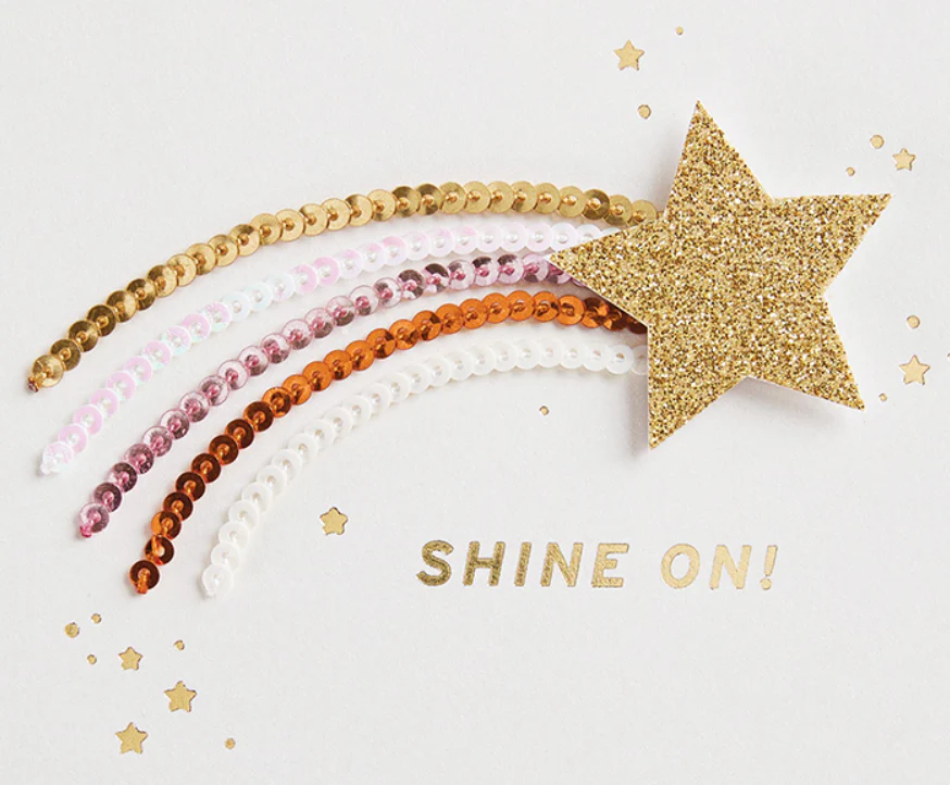 Design Design Handcrafted Card – Sequin Shooting Star – 1 Card & 1 Envelope - Image 2