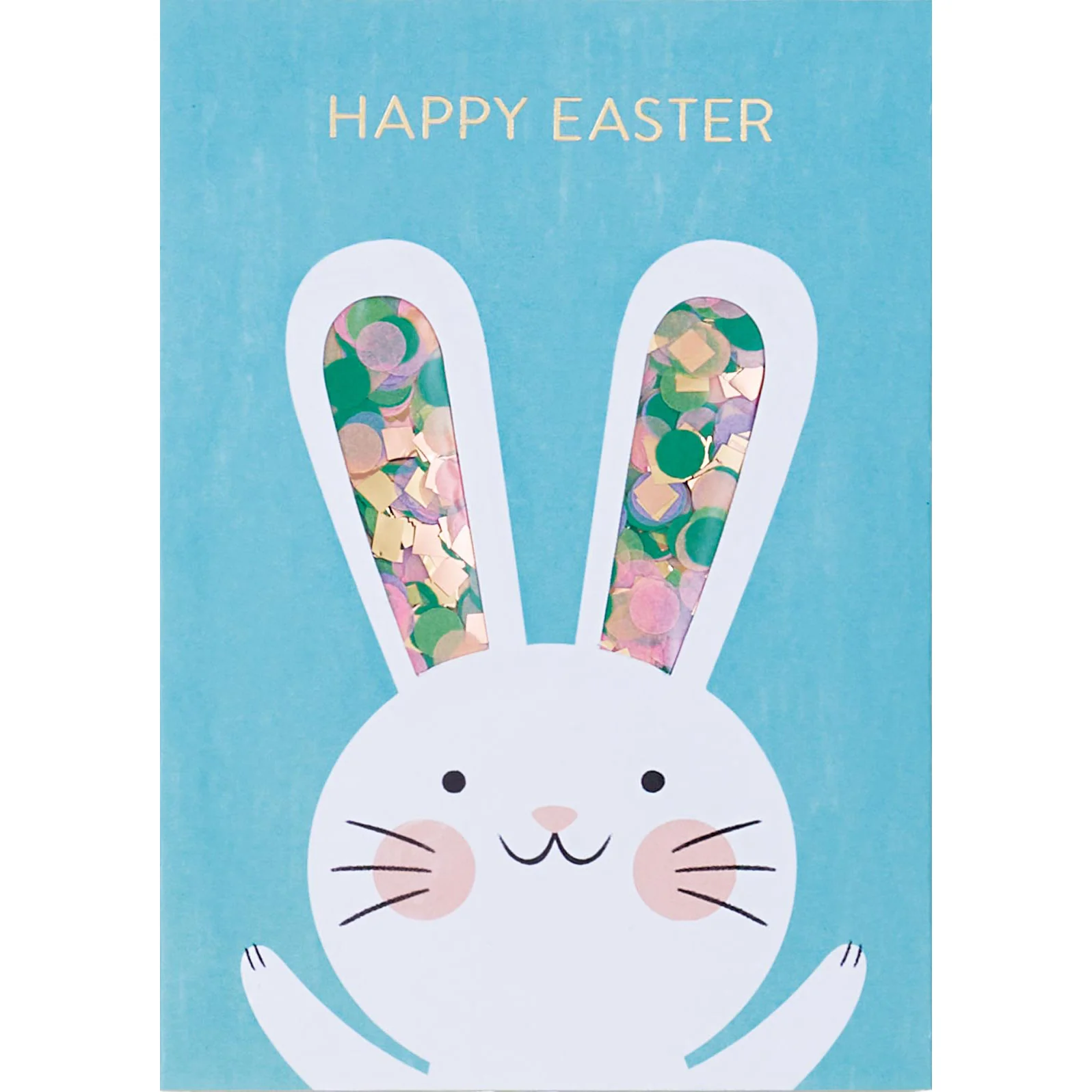 Design Design Handcrafted Easter Card – Confetti Bunny – 1 Card & 1 Envelope