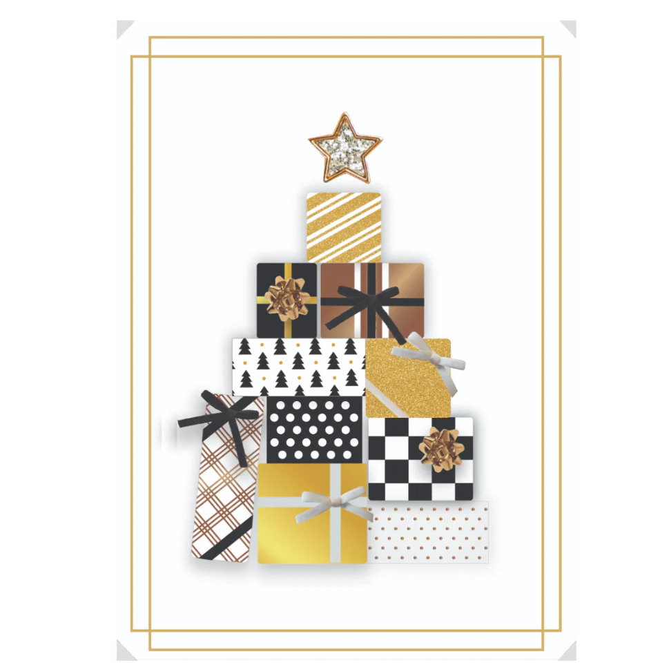 Design Design Tree of Gifts Handmade Greeting Card – 1 Card & 1 Envelope