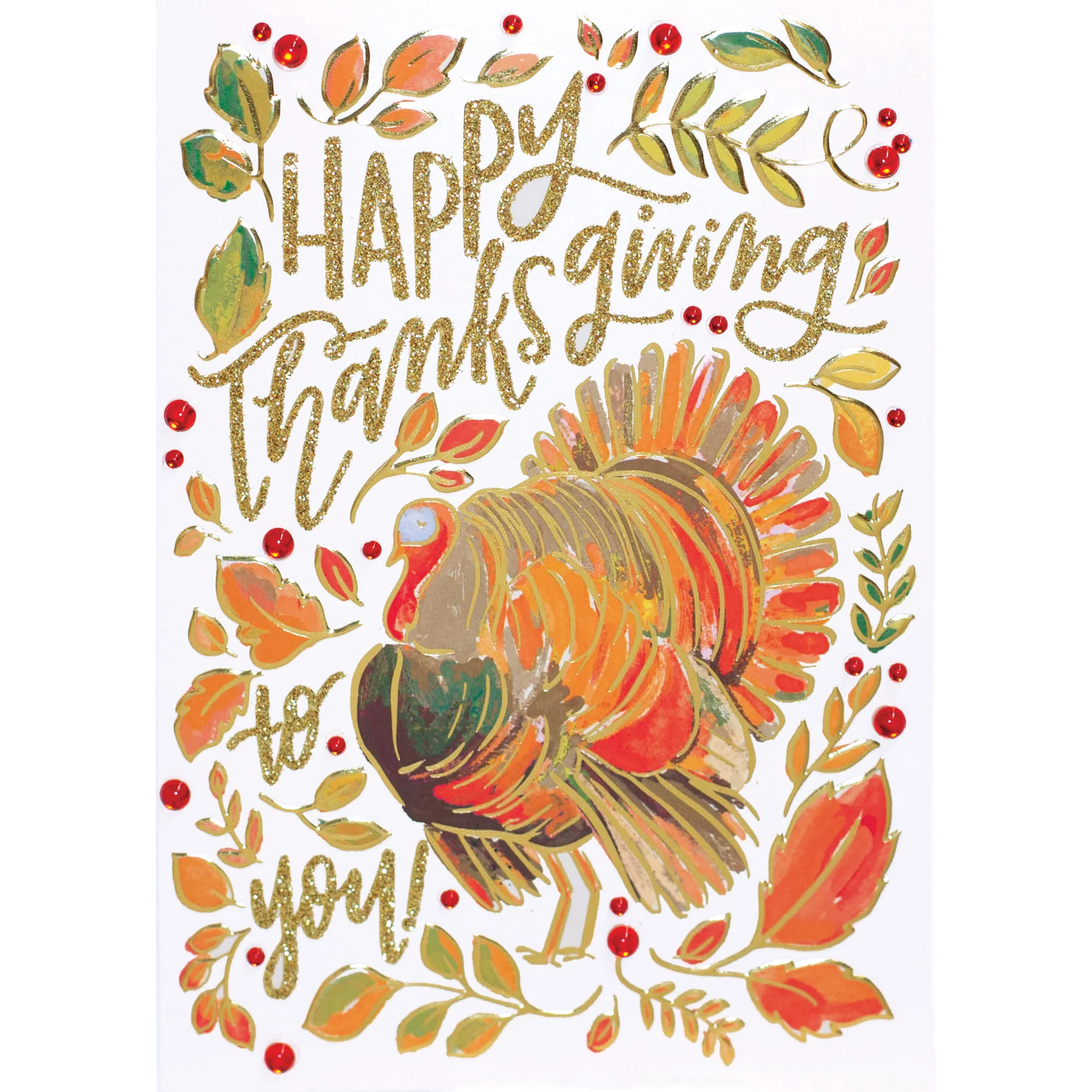 Design Design Watercolor Turkey Greeting Card – 1 Card & 1 Envelope