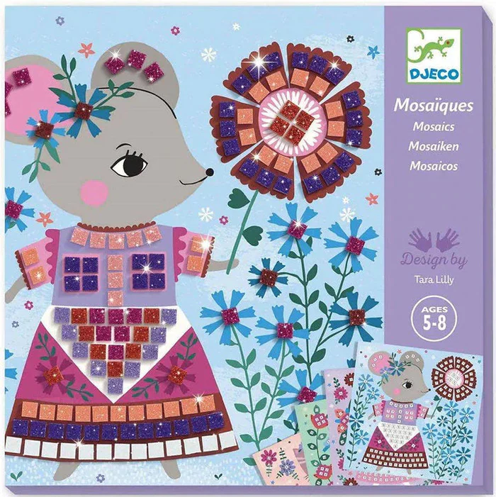 Djeco Mosaic Glitter Craft Kit – Lovely Pets