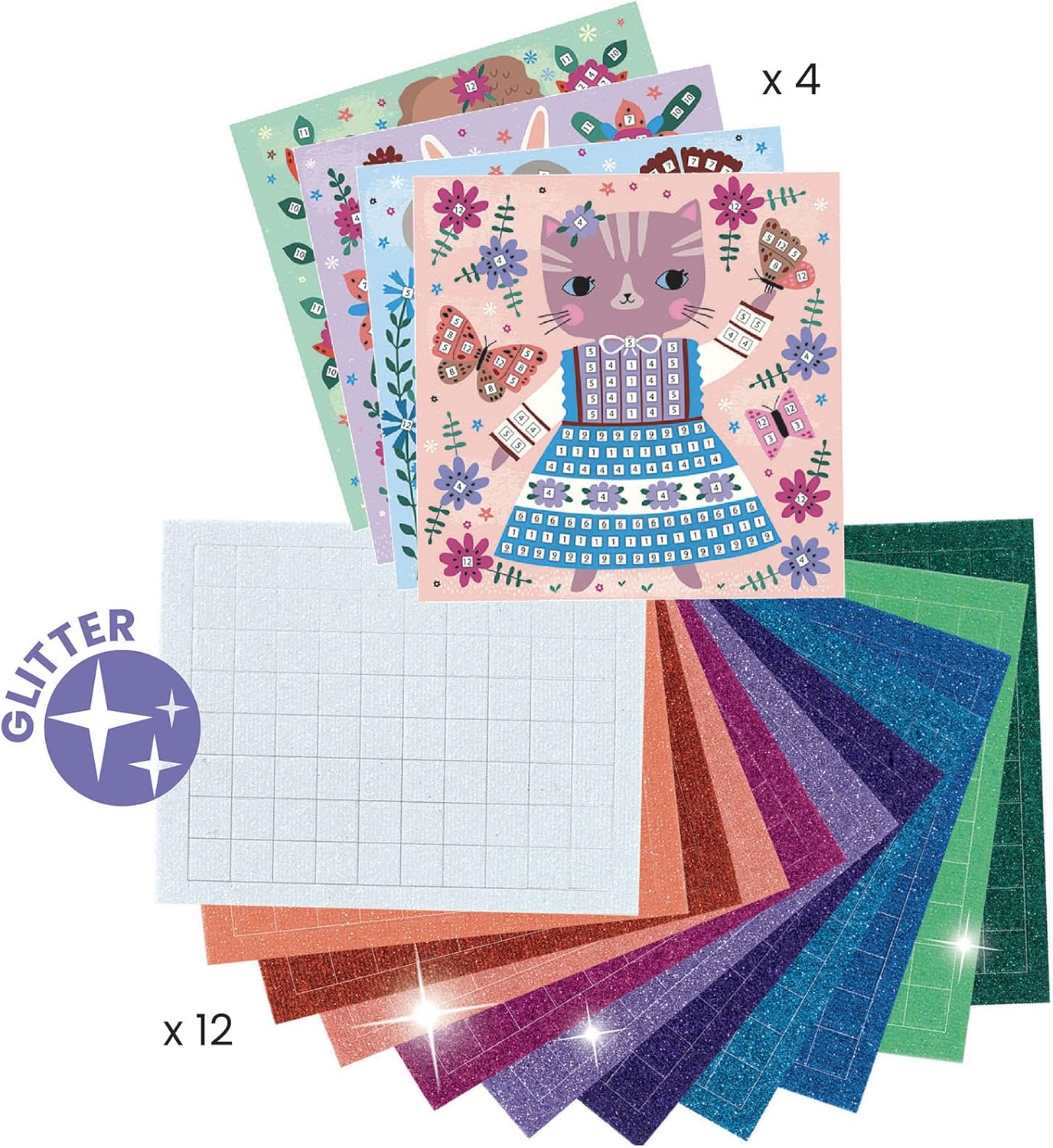 Djeco Mosaic Glitter Craft Kit – Lovely Pets - Image 3