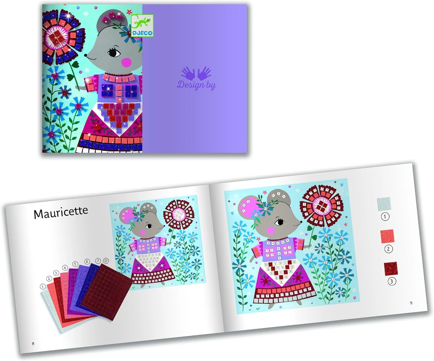 Djeco Mosaic Glitter Craft Kit – Lovely Pets - Image 4