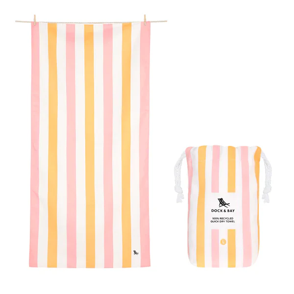 Dock & Bay Quick Dry Towel - Cabana - Peach Sorbet – 78" x 35"