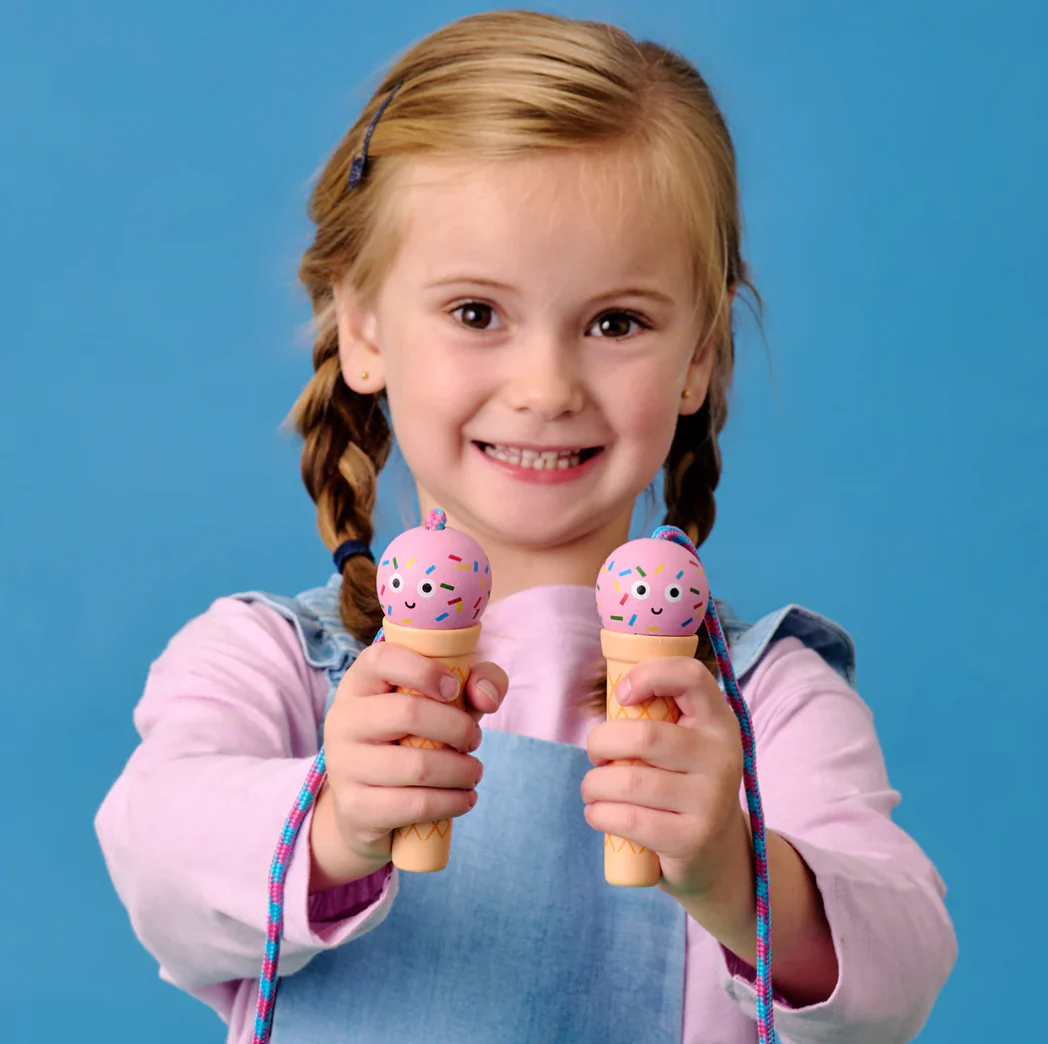 Double Scoops of Ice Cream Kids Jump Rope – 2.25" x 5" - Image 2
