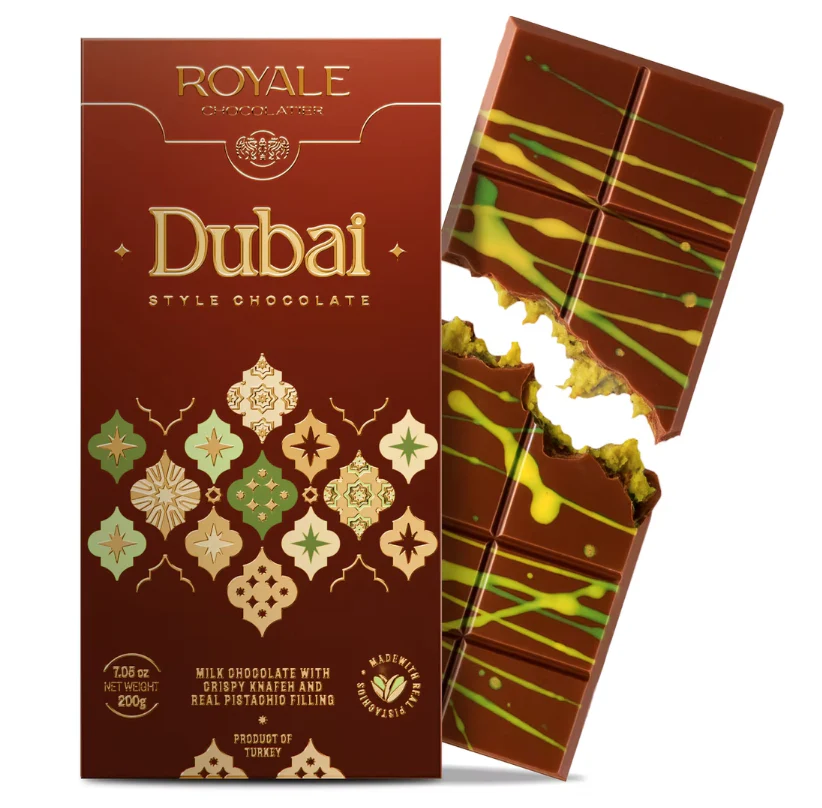 Dubai Milk Chocolate Bar - Handcrafted Pistachio Creme - Crispy Knafeh – 200g **