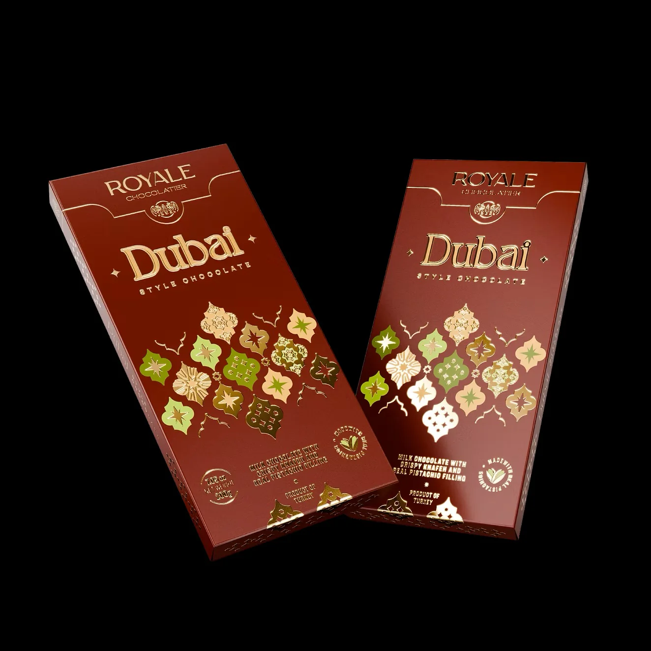 Dubai Milk Chocolate Bar - Handcrafted Pistachio Creme - Crispy Knafeh – 200g ** - Image 6