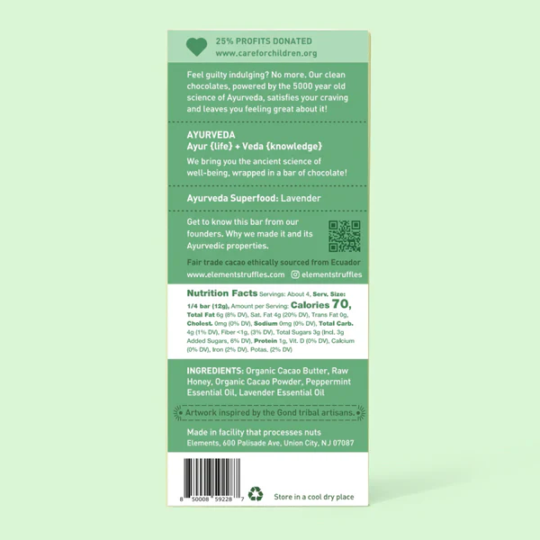 Elements Truffles Chocolate Bar – 1.8 oz. – Peppermint ** - Image 2