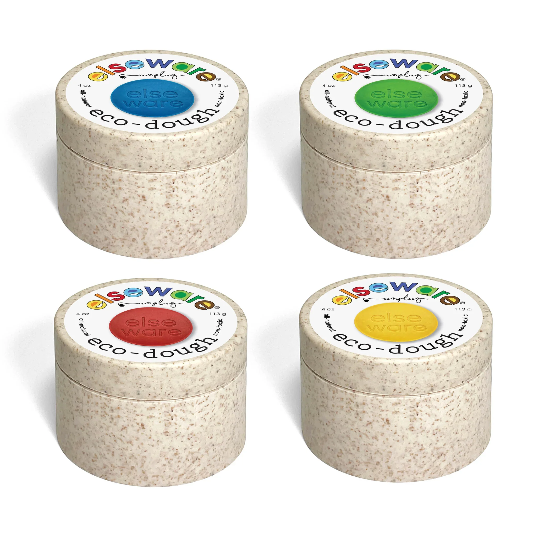 Elseware Unplug Eco-Dough – Natural Non-Toxic Multi-Colors – 4 Pack - Image 3