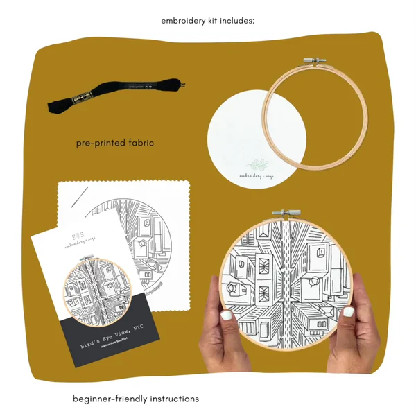 Embroidery & Sage – Bird's Eye View NYC - Embroidery Kit - Image 4