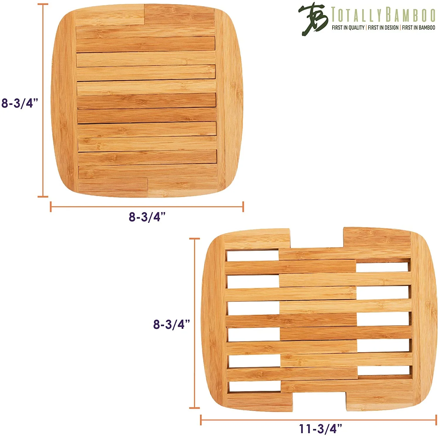 Expandable Bamboo Trivet – 8.75" by 11.75" When Expanded - Image 3