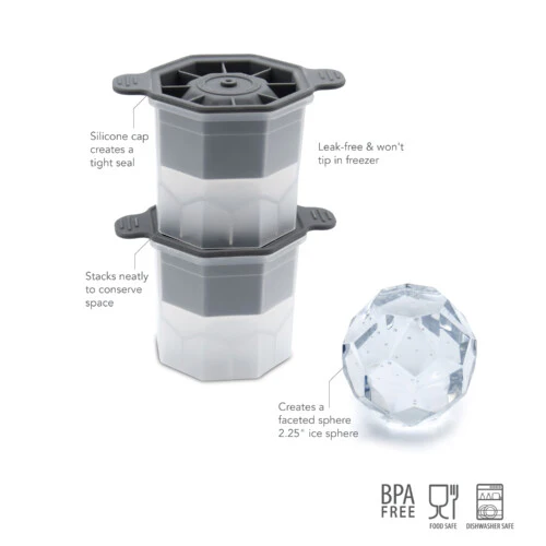 Faceted Sphere Ice Molds – Set of 2 - Image 2