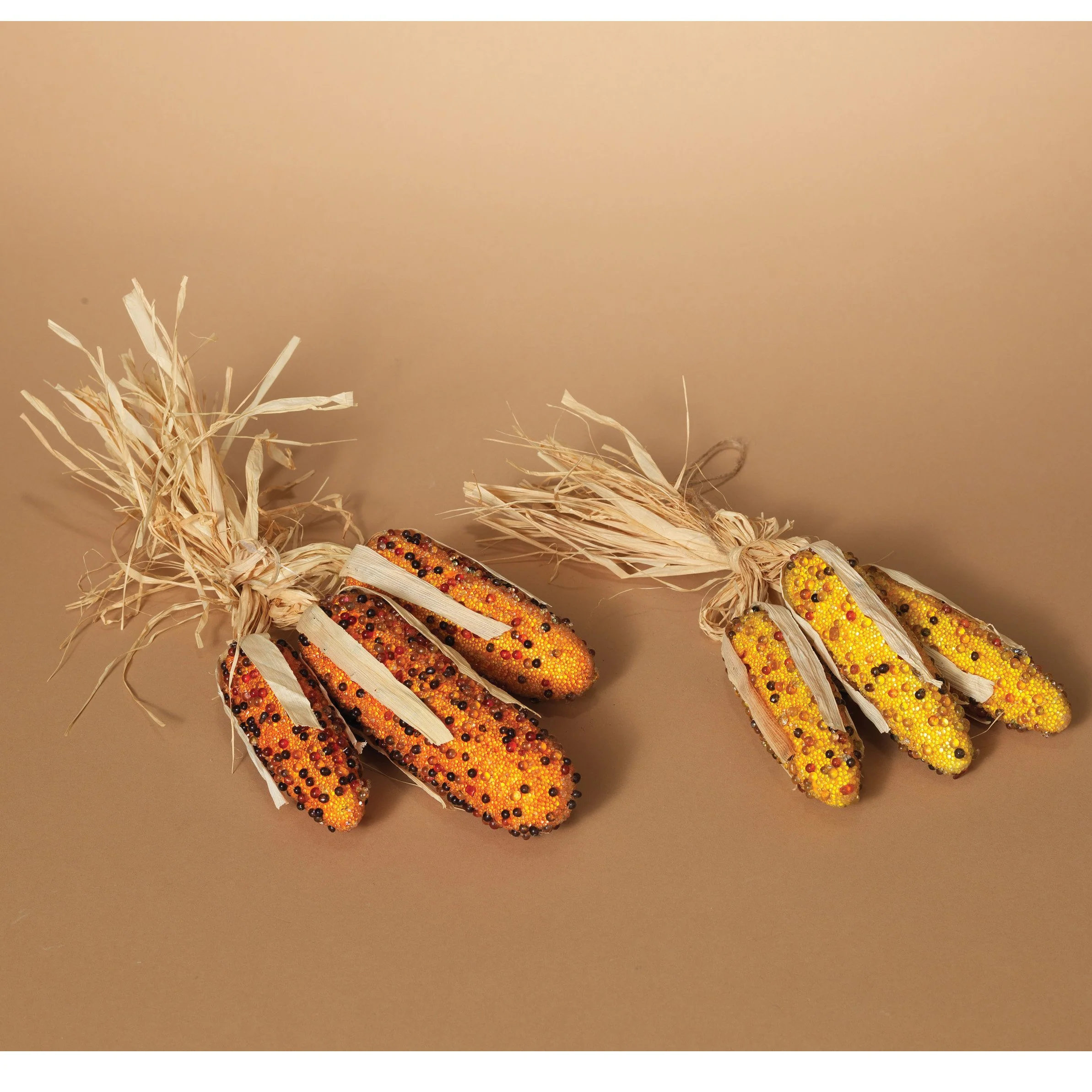 Fall Decor Beaded Corn Bundle with Husks 12" H – Assorted - Image 2