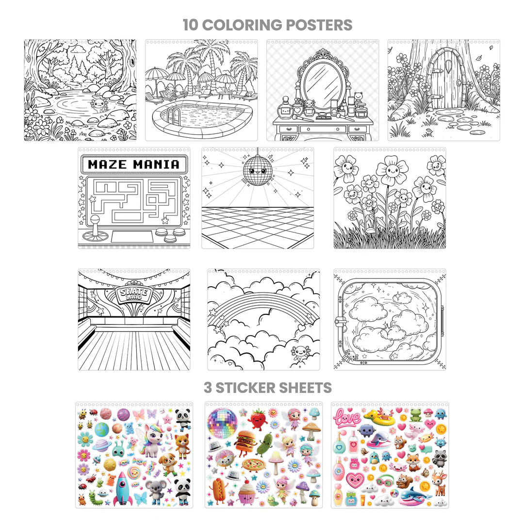 Fashion Angels Chill-Axolotl Coloring & Collage Activity Portfolio - Image 3