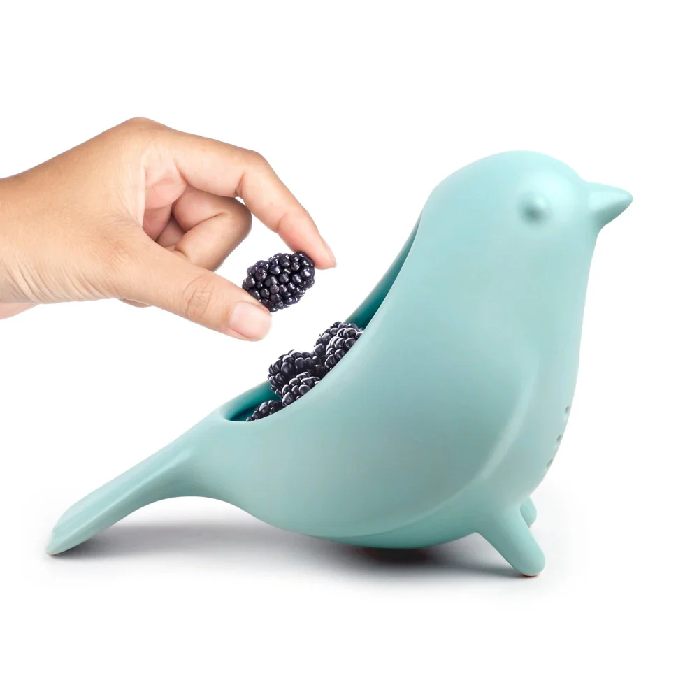 Fred Blue Bird Ceramic Colander - Image 4