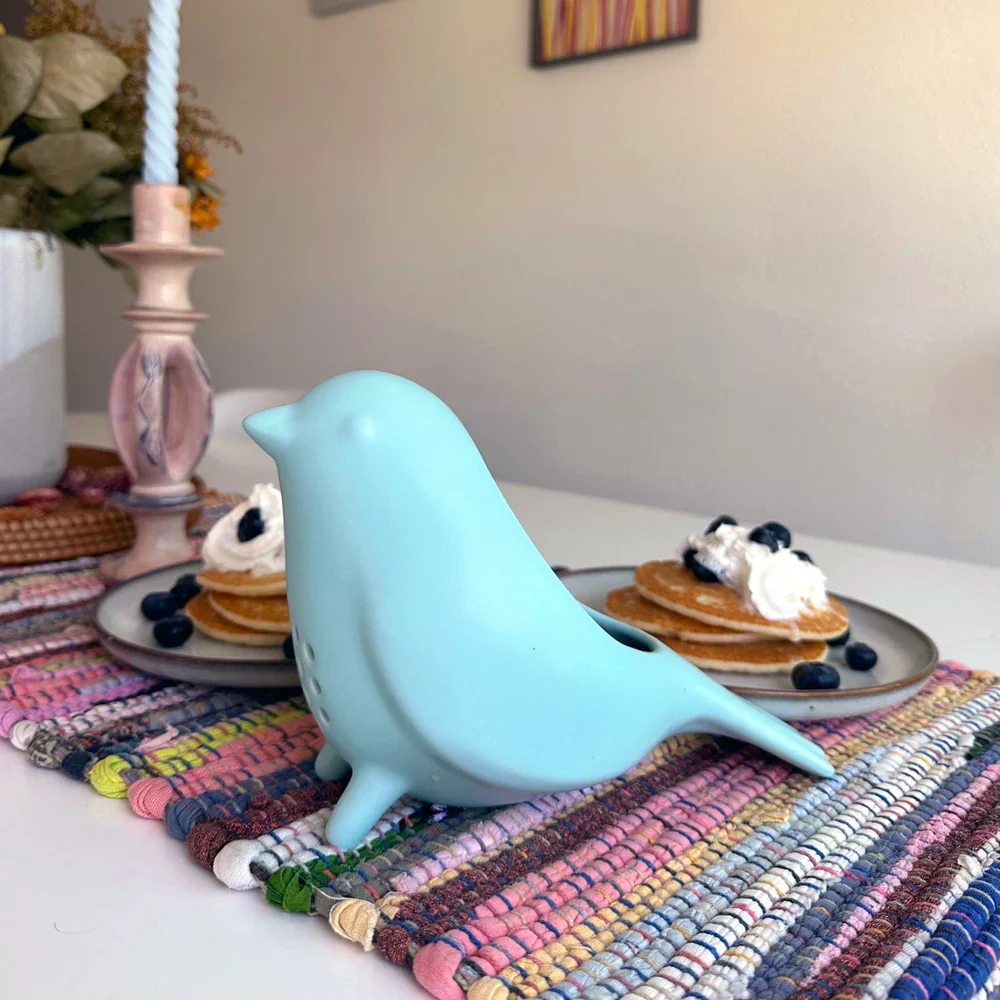 Fred Blue Bird Ceramic Colander - Image 6