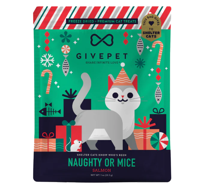 Freeze-Dried Holiday Cat Treats – Naughty or Mice – 1oz. Bag