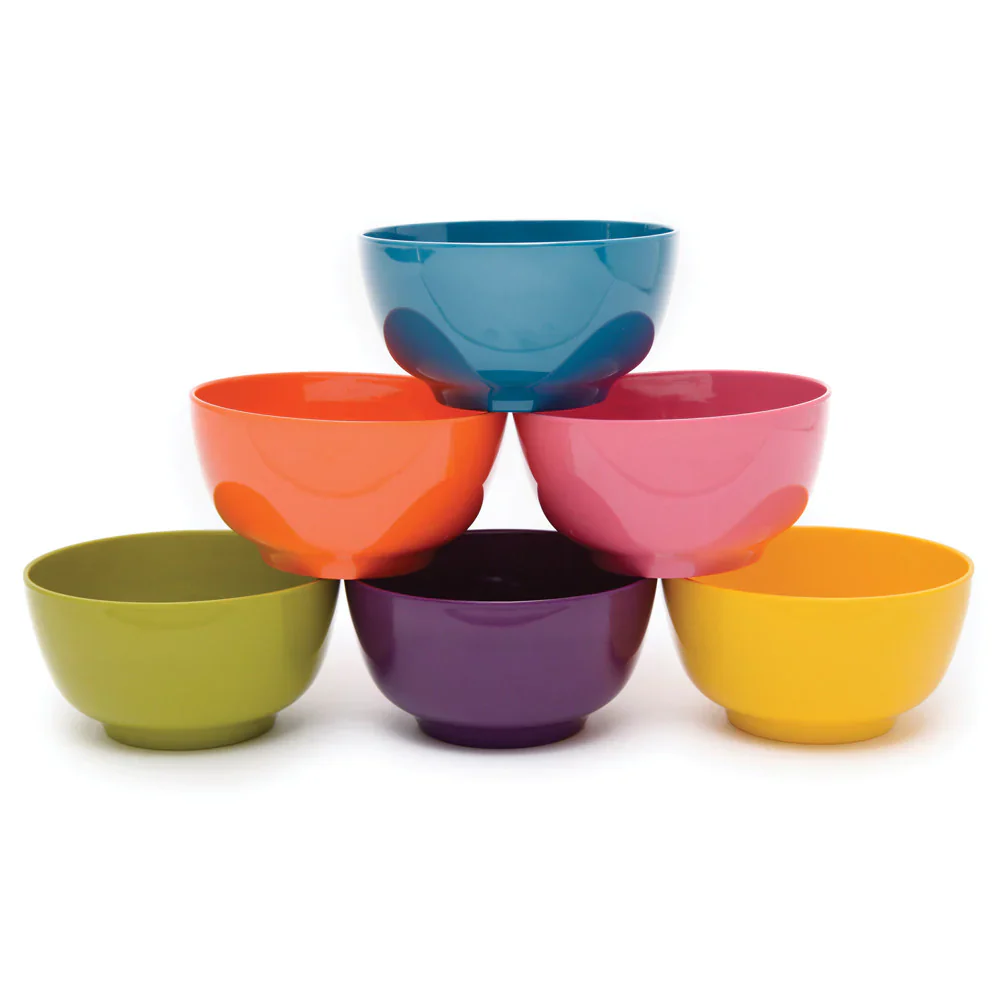 French Bull Rainbow Melamine Small Bowl Set – 6 Piece – 22oz. - Image 2
