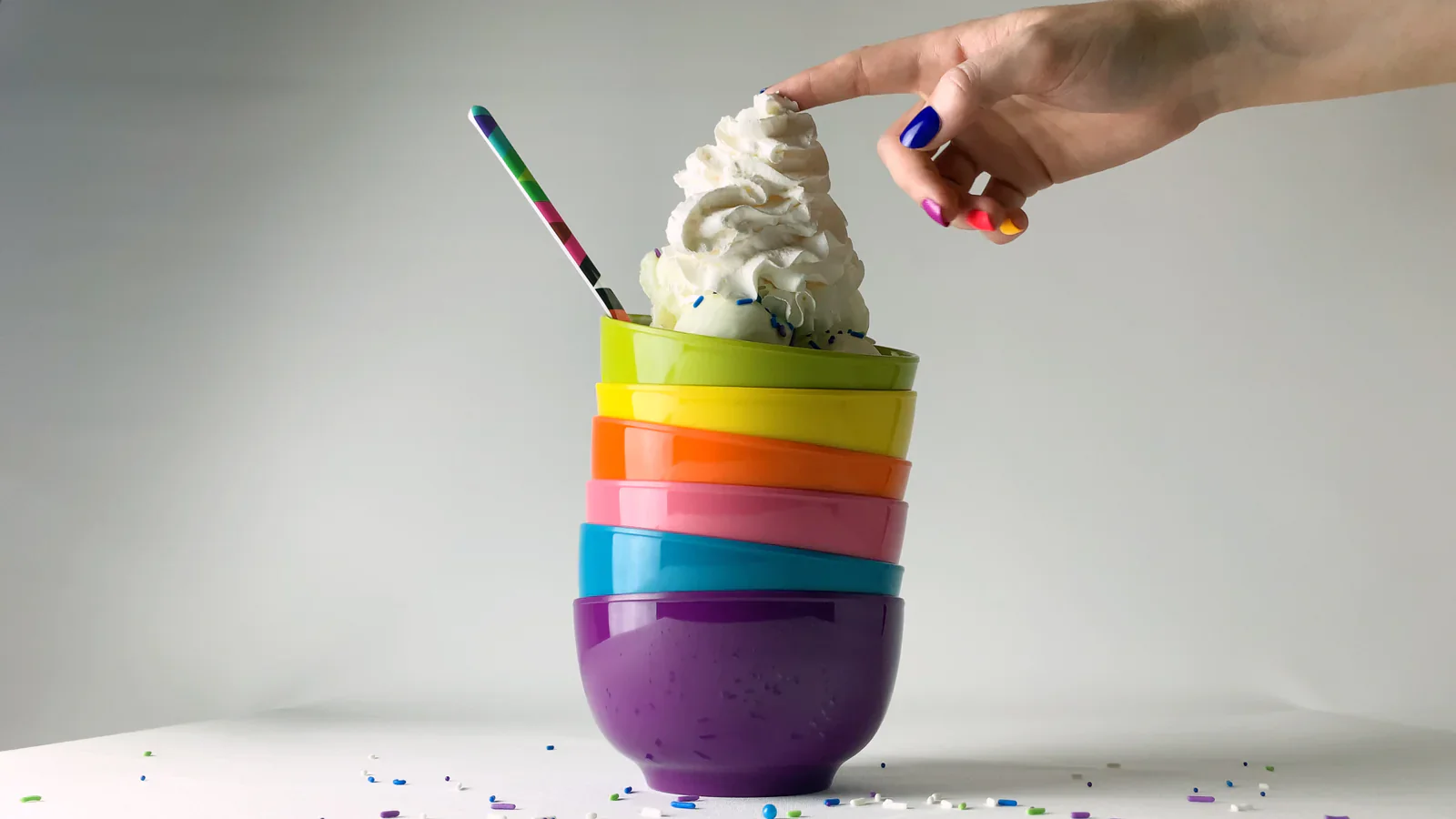 French Bull Rainbow Melamine Small Bowl Set – 6 Piece – 22oz. - Image 5