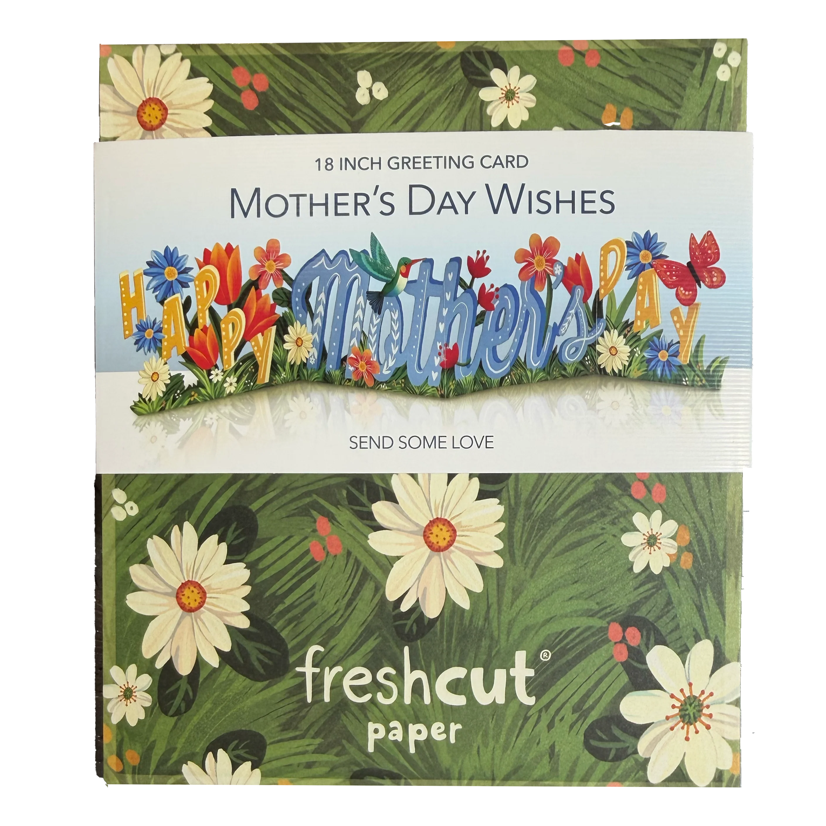 Fresh Cut Paper Accordion Style Greeting Card – Mother's Day Wishes – 18" - Image 2