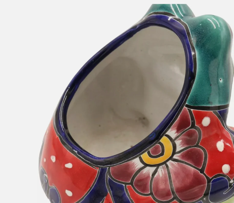 Frog Ceramic Planter - Double-Fired Hand-Painted – 7-In. - Image 2