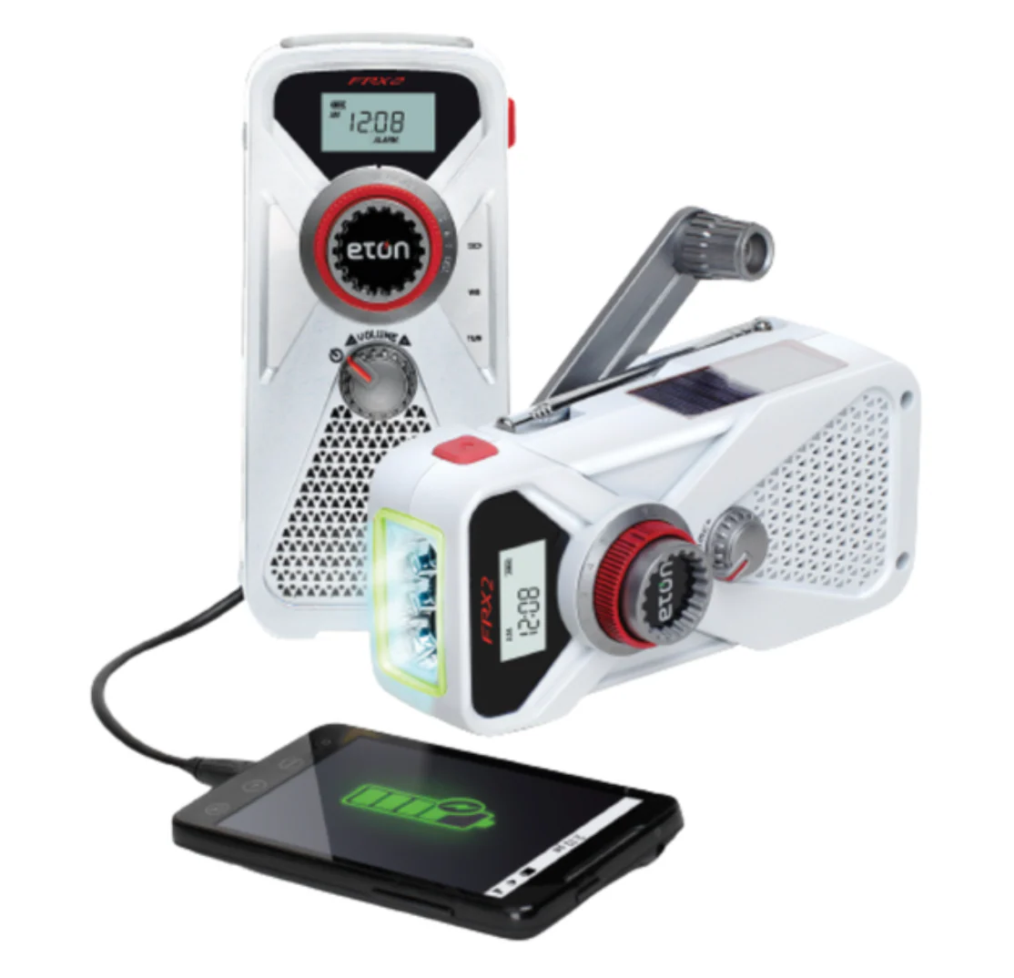FRX2 Emergency Hand Crank Weather Alert Radio with LED Flashlight + Phone Charger - Image 3