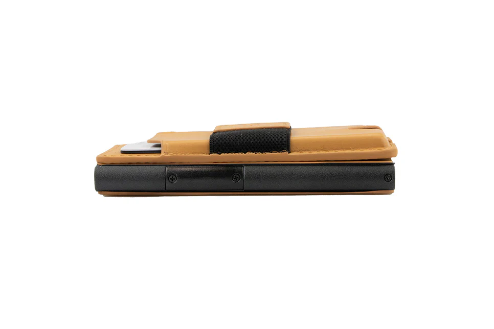 Garzini Magsafe Dual Functionality Leather Wallet & Metal Card Holder – Cognac - Image 4