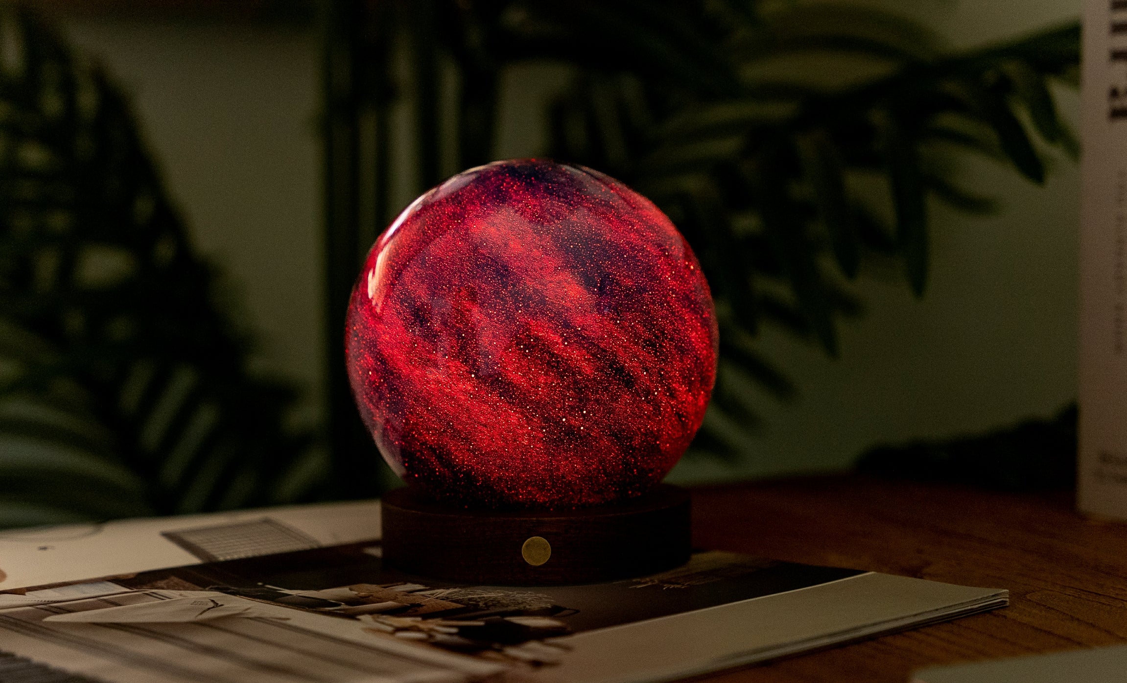 Gingko AstraGlass Light Hand Blown & Painted Artisanal Glass Orb – 5" – Galaxy Breeze - Image 4