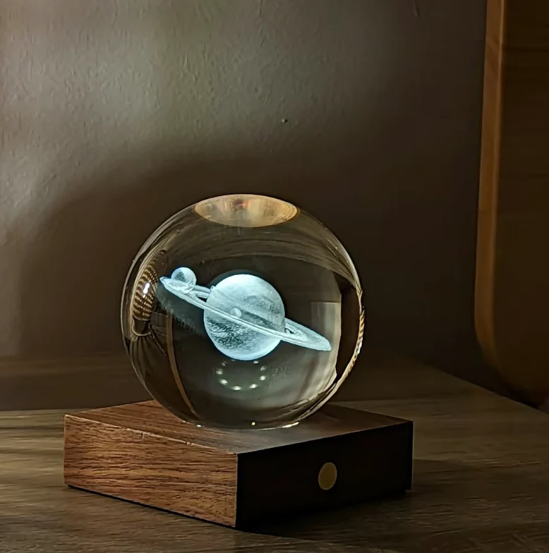 Gingko Designs Amber Crystal Light Paper Weight – Saturn - Image 2