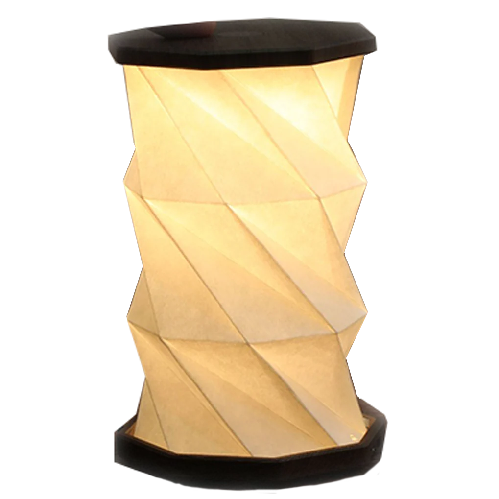Gingko Folding Twist Mini Hexagon Lamp – Slate Black – 3.25" x 6"