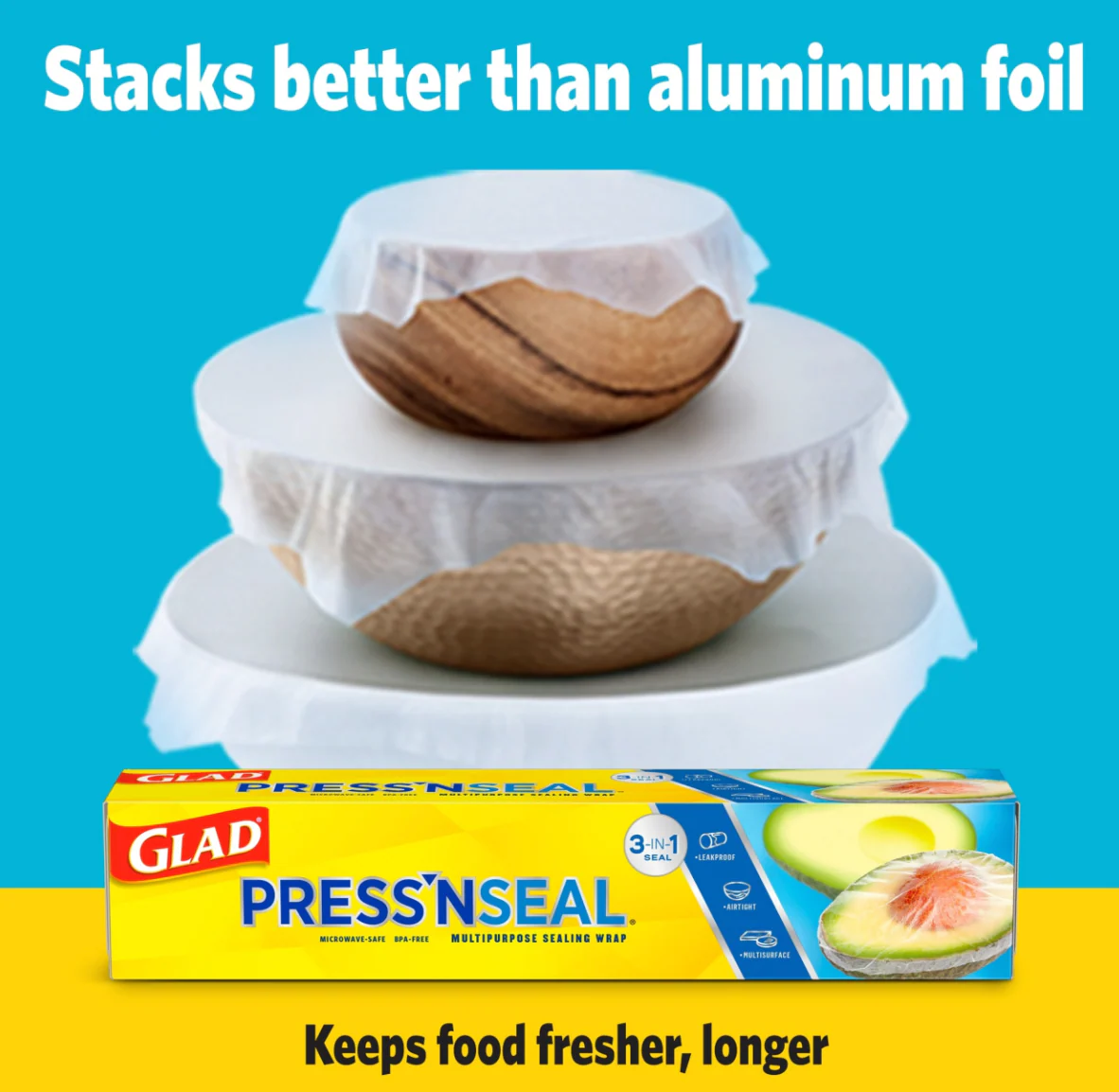 Glad Press & Seal Plastic Food Wrap – 70-Sq. Ft. - Image 3