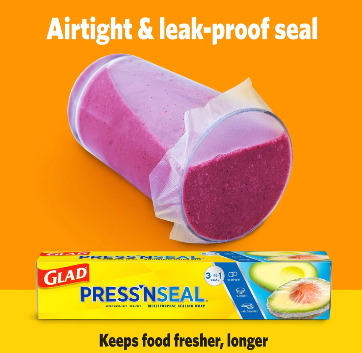 Glad Press & Seal Plastic Food Wrap – 70-Sq. Ft. - Image 5