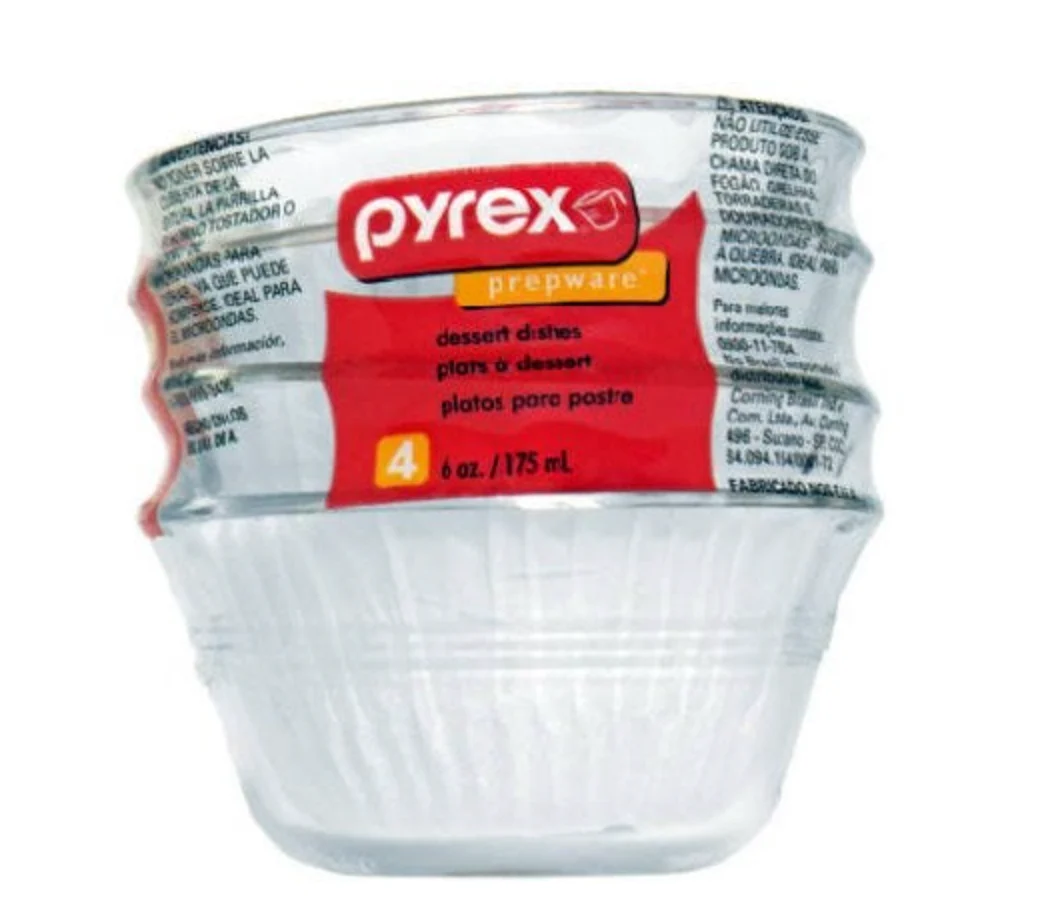 Glass Custard/Dessert Cups – 6 oz  – 4 Piece Set