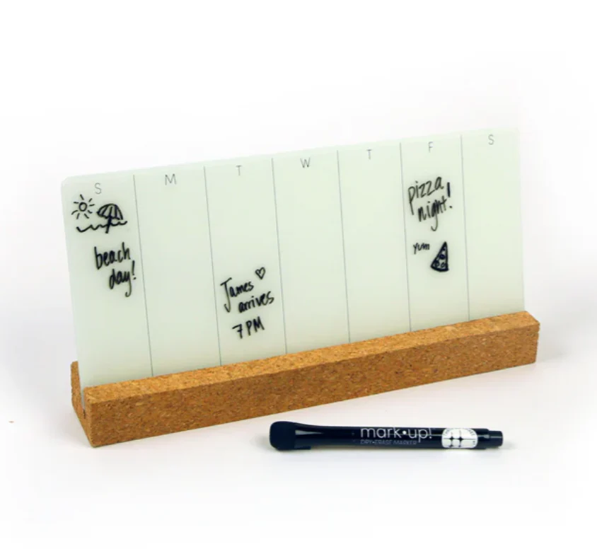 Glassencorque Wide Weekly Desktop Dry-Erase Board – 6" x 12" - Image 3