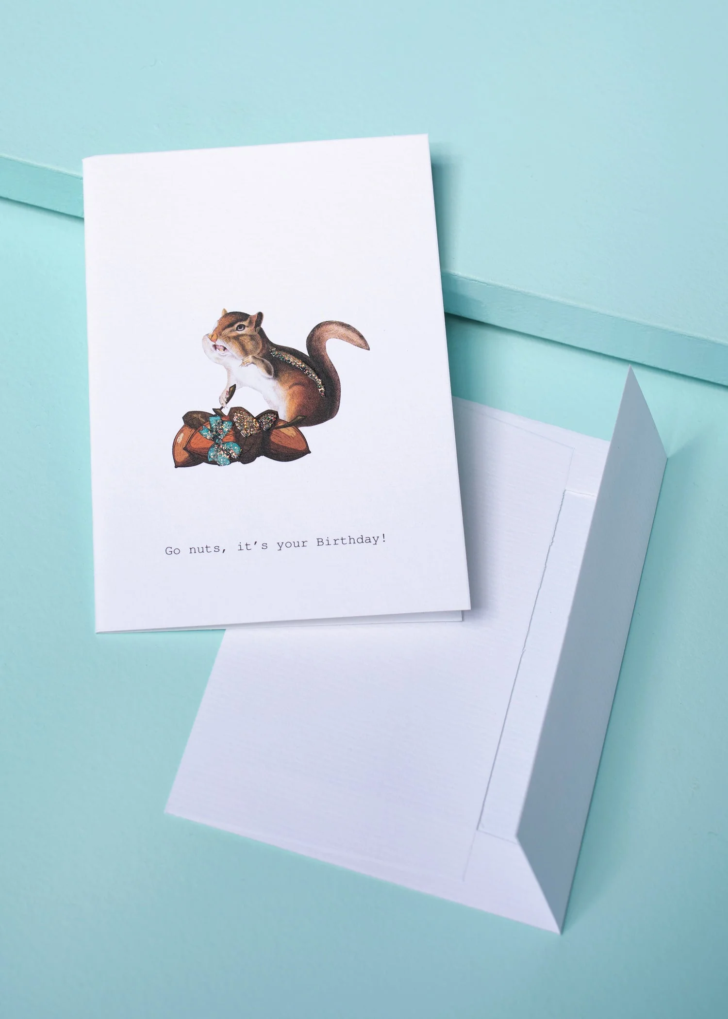 Go Nuts Birthday Glitter Greeting Card – 3.5" x 5" - Image 2