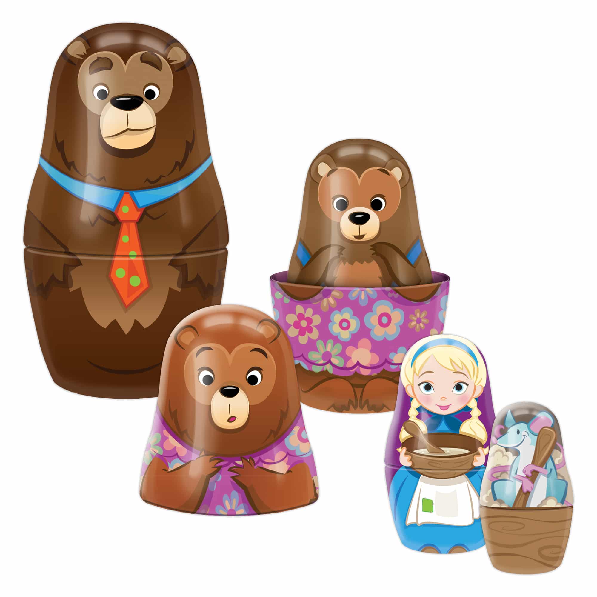 Goldilocks & The Three Bears Nesting Dolls Toy for Kids - Image 3