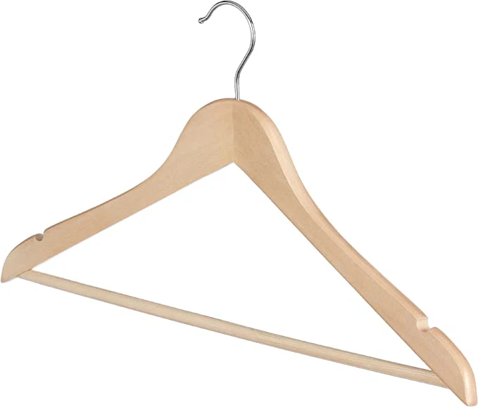 Grade A Natural Wood Suit Hanger – Set of 5 - Image 2