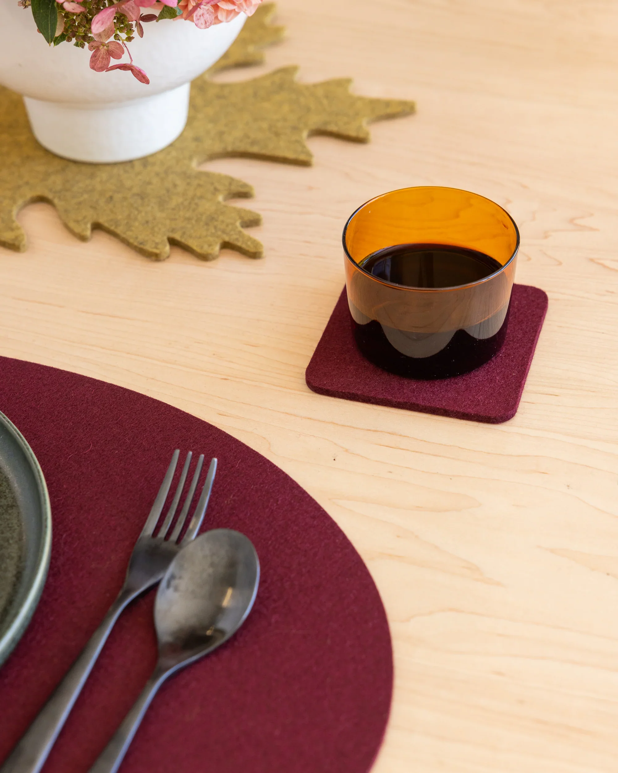 Graf Lantz Bierfilzl Square Felt Coaster – Burgundy – 4pk - Image 3