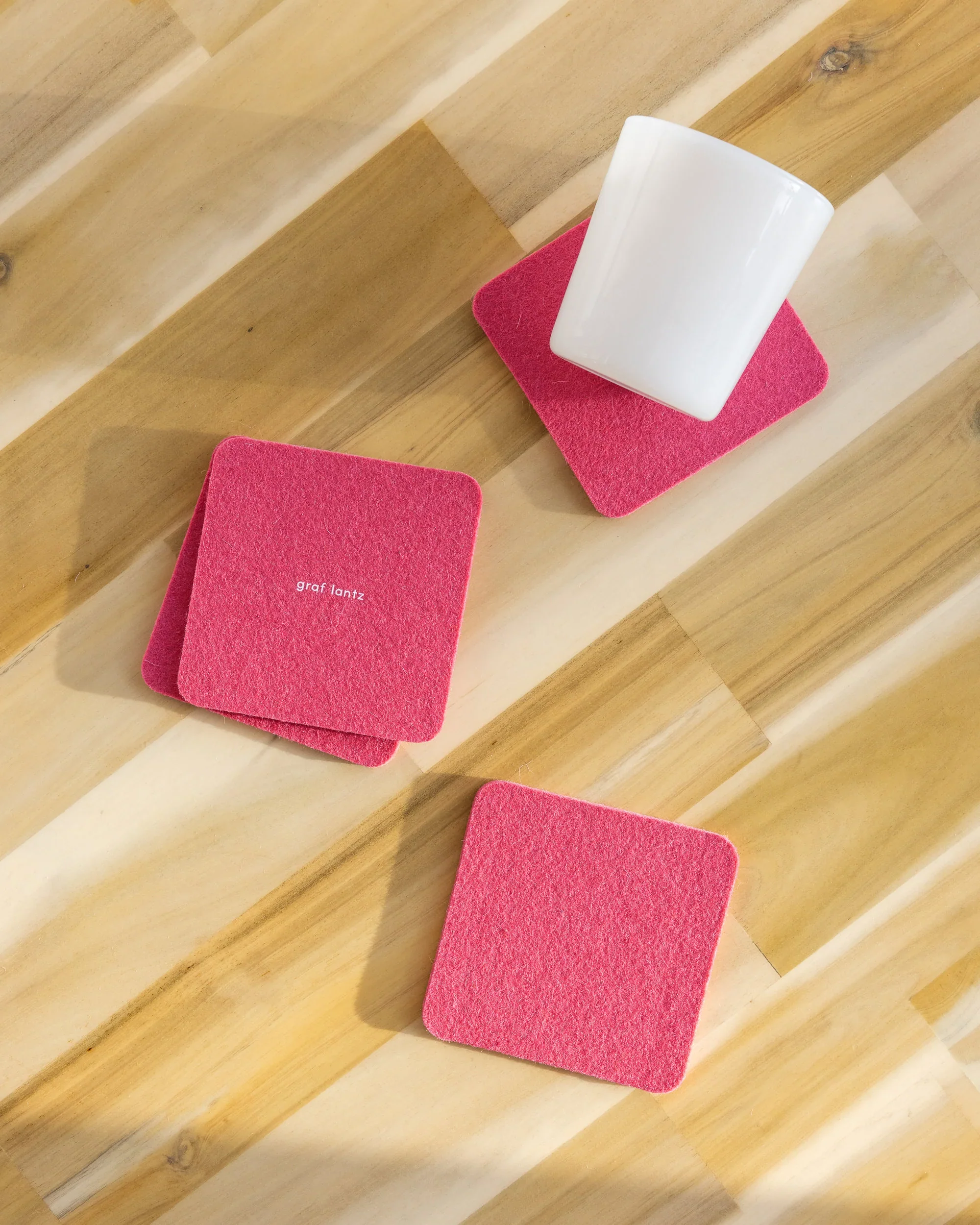 Graf Lantz Bierfilzl Square Felt Coaster – Lychee – 4pk - Image 2